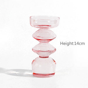 Open image in slideshow, Taper Candle Holder Glass Candlestick
