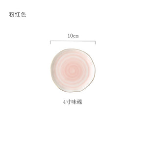 Open image in slideshow, Pink And Blue Gold Ceramic Tableware
